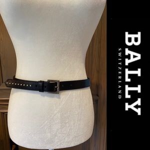 Authentic Bally Black Studded Belt- S